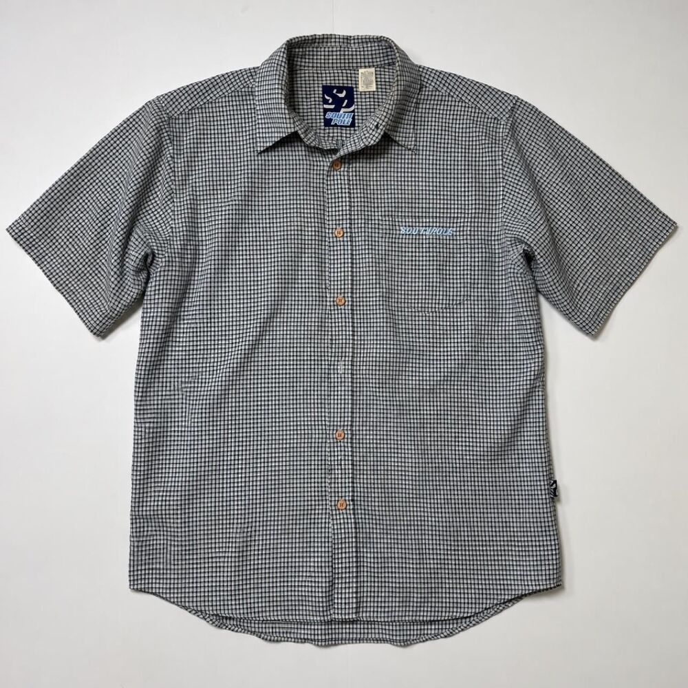 Southpole Men's Grey and Blue Shirt